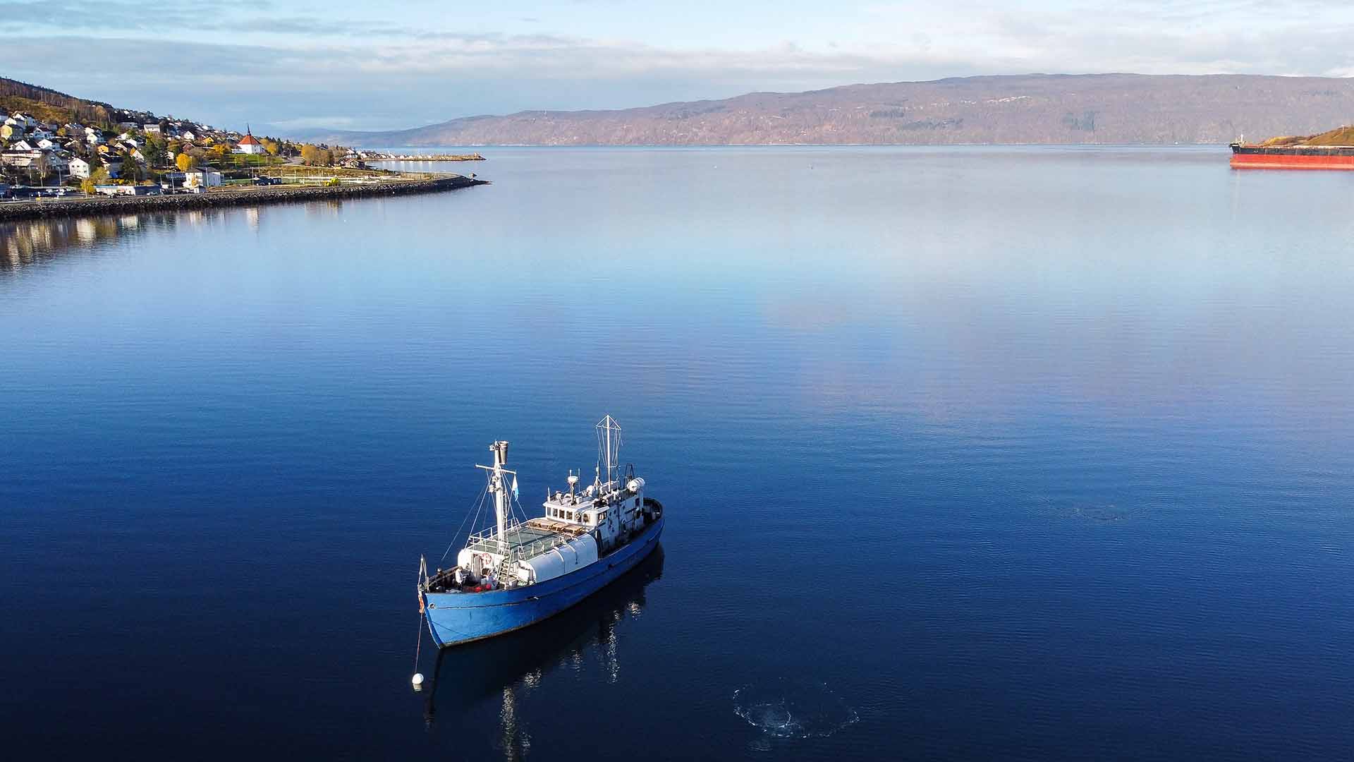 Dykbåten MS Galten, ligger på boj i Narvik.